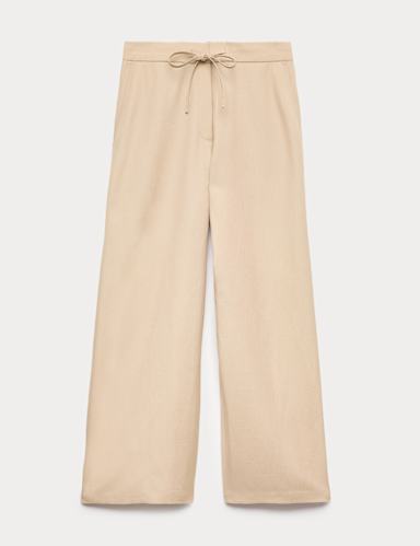 Lyocell Rich Palazzo Trousers with Linen.