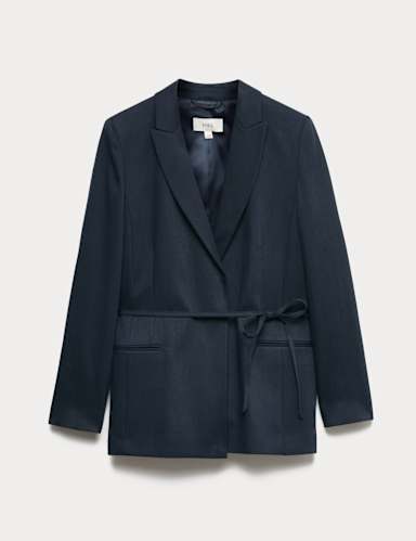 Tie Belted Blazer with Linen.