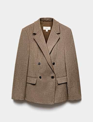 Checked Double Breasted Blazer.