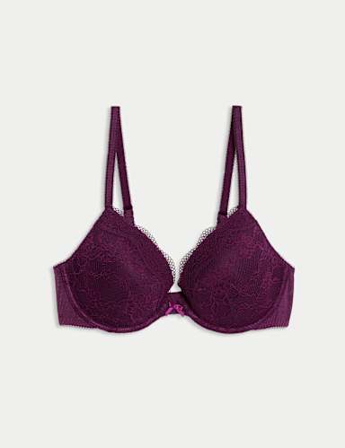 Jasmine Lace Wired Plunge Bra A-E.