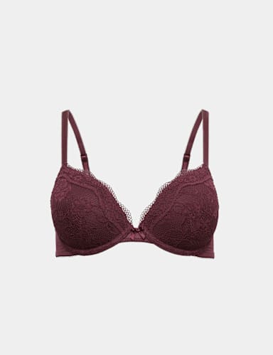 Jasmine Lace Wired Plunge Bra A-E.
