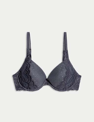 Amelia Lace Wired Plunge Bra (A-E).