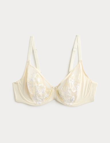 Embrace Embroidered Wired Full Cup Bra A-E.
