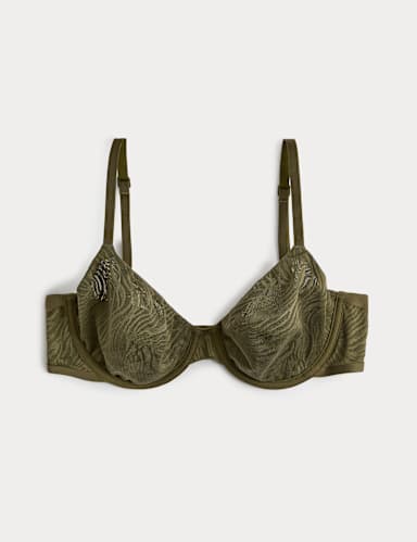 Body Lace Wired Demi Cup Bra (A-E).