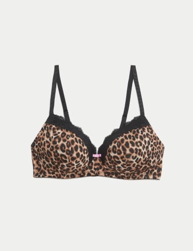 Lace Trim Non-Wired T-Shirt Bra (A-E).