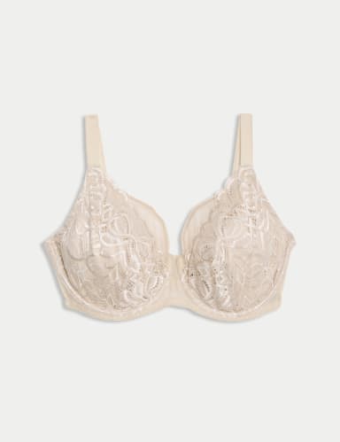 Amelia Lace Natural Lift Wired Full Cup Bra (F+).