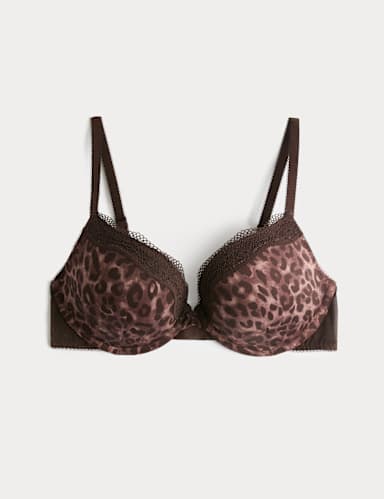 Jasmine Lace Wired Push-Up Plunge Bra (A-E).