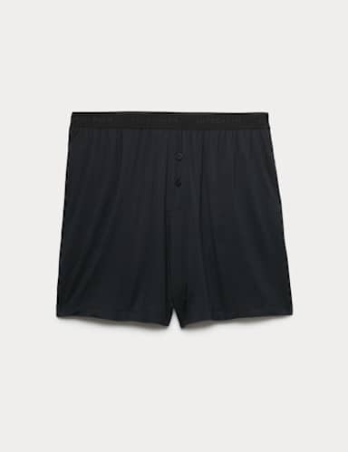 Button Fly Detail Pyjama Shorts.