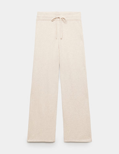 Wool Blend Wide Leg Lounge Pants with Cashmere.