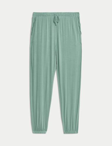 Lace Detail Cuffed Hem Pyjama Bottoms.