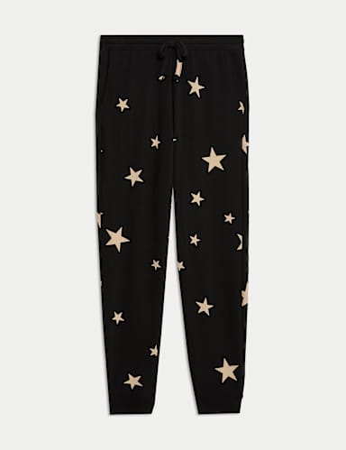 Star Print Cuffed Hem Pyjama Bottoms.