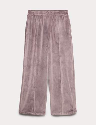 Velour Wide Leg Joggers.