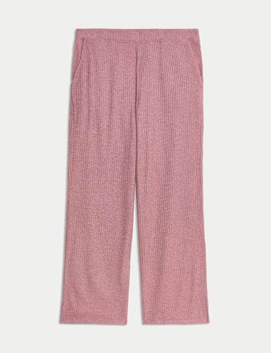 Ribbed Wide Leg Pyjama Bottoms.