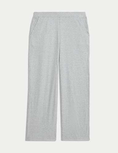 Ribbed Wide Leg Pyjama Bottoms.