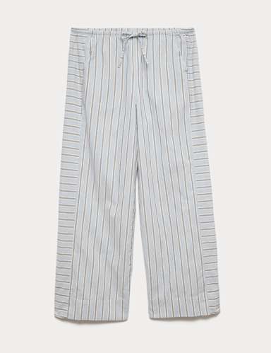 Pure Cotton Cambric Striped Pyjama Bottoms.