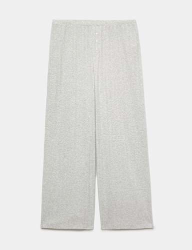 Pointelle Wide Leg Lounge Bottoms.