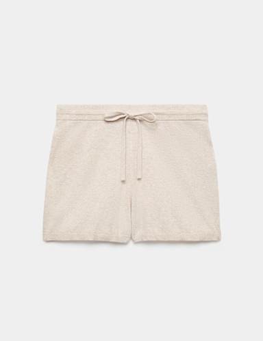 Merino Wool Blend Lounge Shorts with Cashmere.
