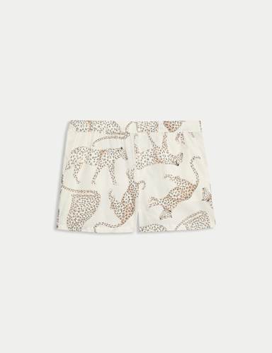 Pure Cotton Animal Print Pyjama Shorts.