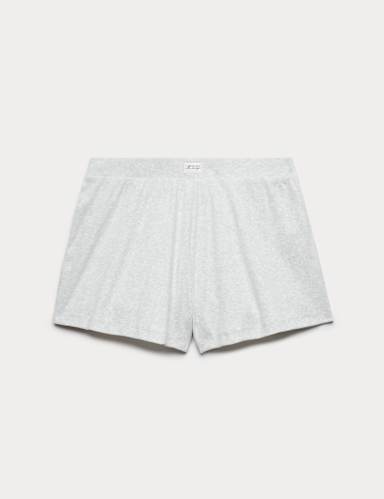 Cotton Rich Ribbed Pyjama Shorts.