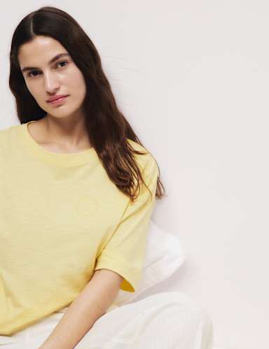 2pk Cool Comfort™ Embroidered Pyjama Tops.