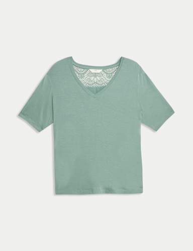 Lace Detail Pyjama Top.