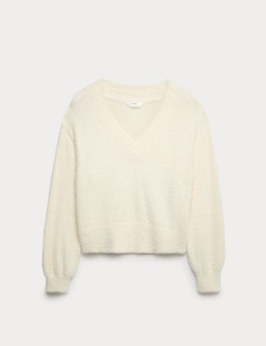 Feather Knit V-Neck Pyjama Top.