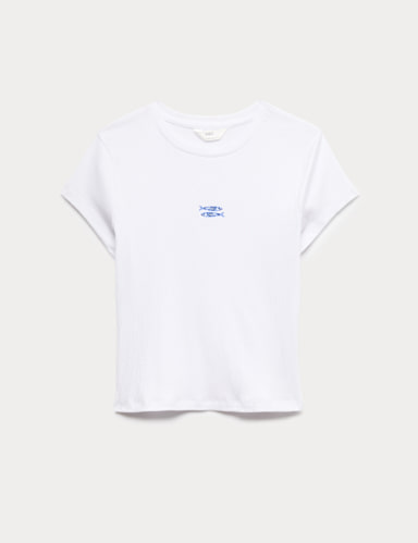 Cotton Modal Ribbed Pyjama T-Shirt.