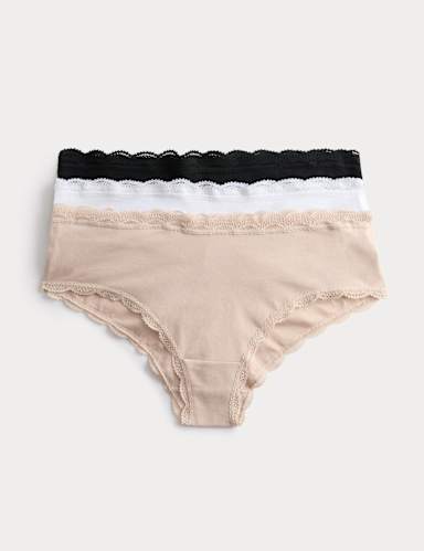 3pk Cotton Rich Hipster Knickers.