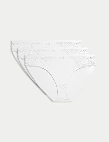 3pk Amelia Lace Bikini Knickers.