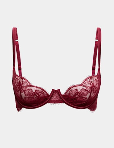 Belle Lace Quarter-Cup Balcony Bra A-E.