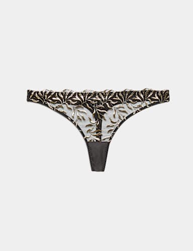 Enigma Embroidery Thong.