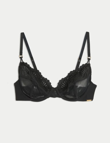 Leon Embroidery Wired Full Cup Bra A-E.