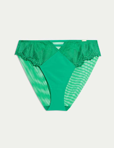 Leon Embroidery High Waisted High Leg Knickers.