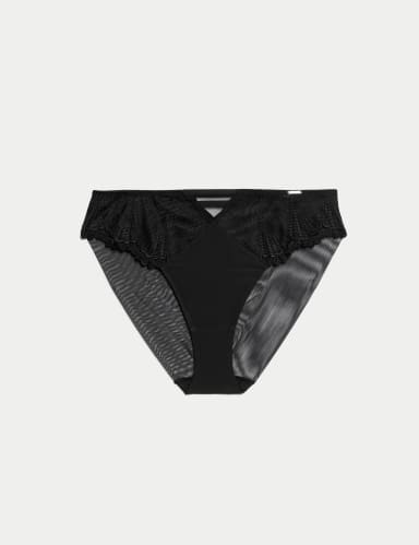 Leon Embroidery High Waisted High Leg Knickers.