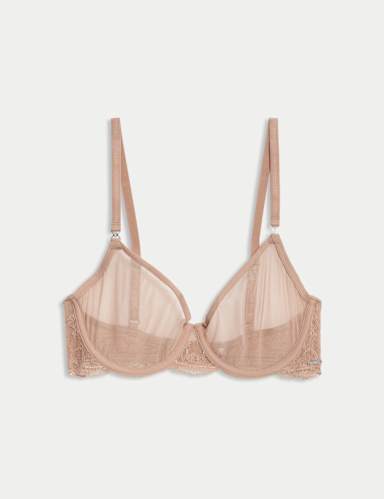 Murcia Sheer & Lace Wired Demi Cup Bra A-E.