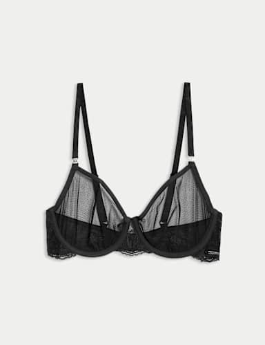 Murcia Sheer & Lace Wired Demi Cup Bra A-E.