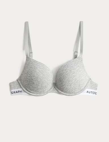 Lille Cotton Rich Wired Push-Up Plunge Bra (A-E).