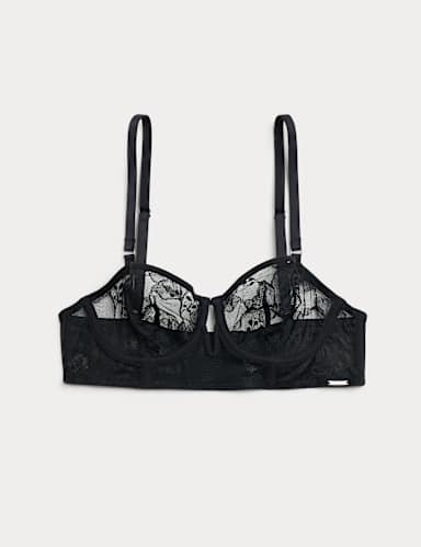 Savannah Lace Wired Longline Balcony Bra (A-E).