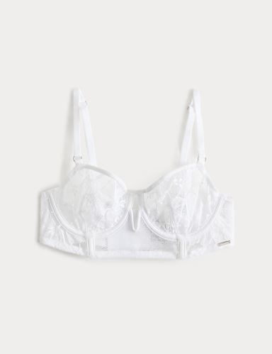 Savannah Lace Wired Longline Balcony Bra (A-E).