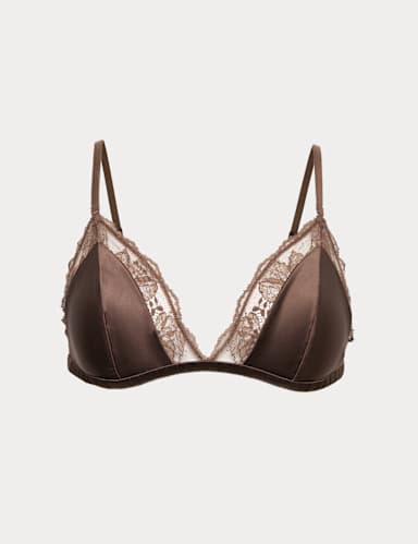 Savannah Satin & Lace Triangle Bralette.