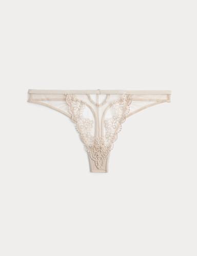 Seoul Embroidery Mesh Thong.