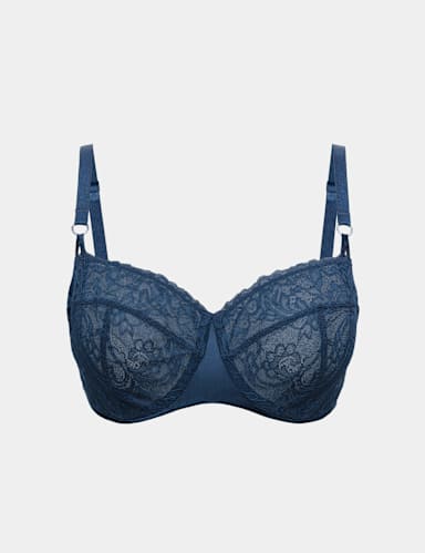 Lace with Silk Wired Balcony Bra F-H.