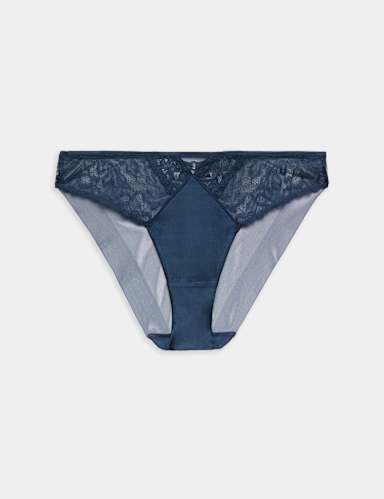 Silk & Lace High Leg Knickers.