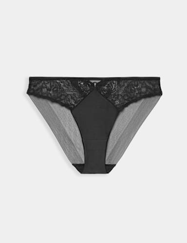 Silk & Lace High Leg Knickers.