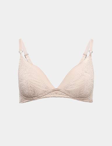 Silk & Lace Non Wired Plunge Bra A-E.