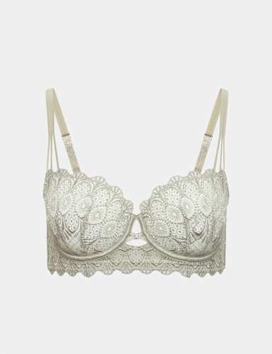 Milan Embroidered Lace Wired Balcony Bra.
