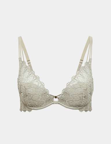 Milan Embroidered Padded Plunge Bra A-E.