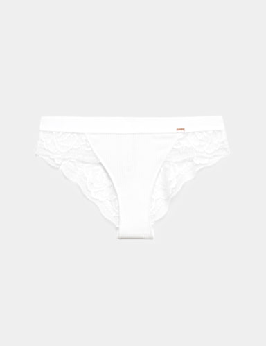 Lounge Rib & Lace Brazilian Knickers.