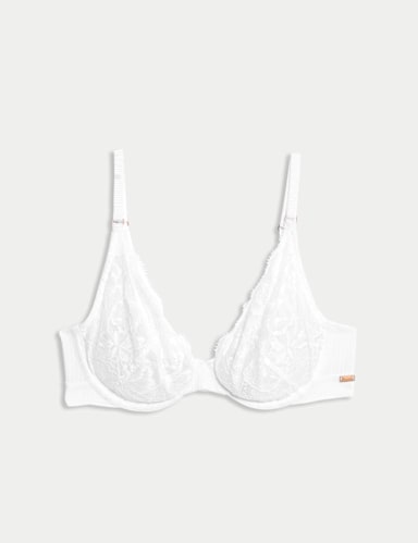 Lace Wired Plunge Bra (A-E).