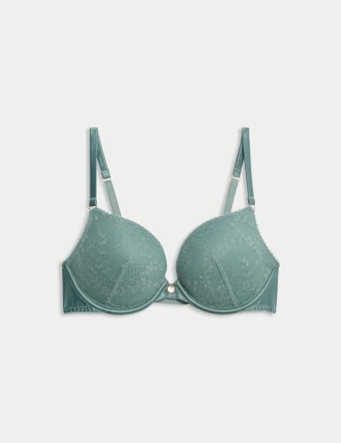 Rosa Lace Wired Push-Up Plunge Bra A-E.